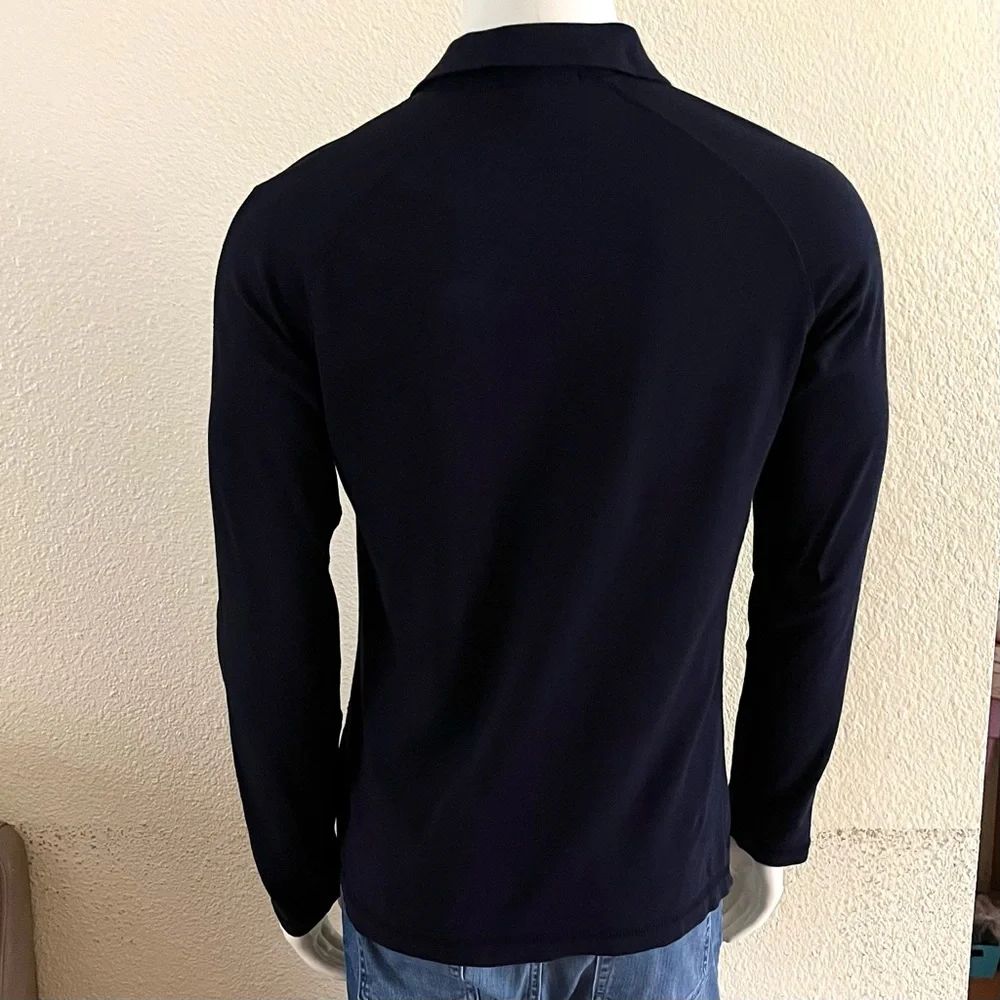 Banana Republic Men's Black Long Sleeve, mock neck, 1/4 zip pullover shirt Sz  M